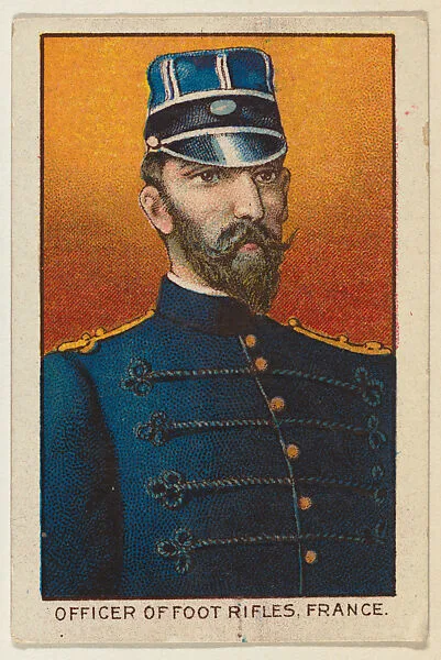 Officer of Foot Rifles, France, from the Military series (T79) issued by the American Tobacco Company — American Tobacco Company