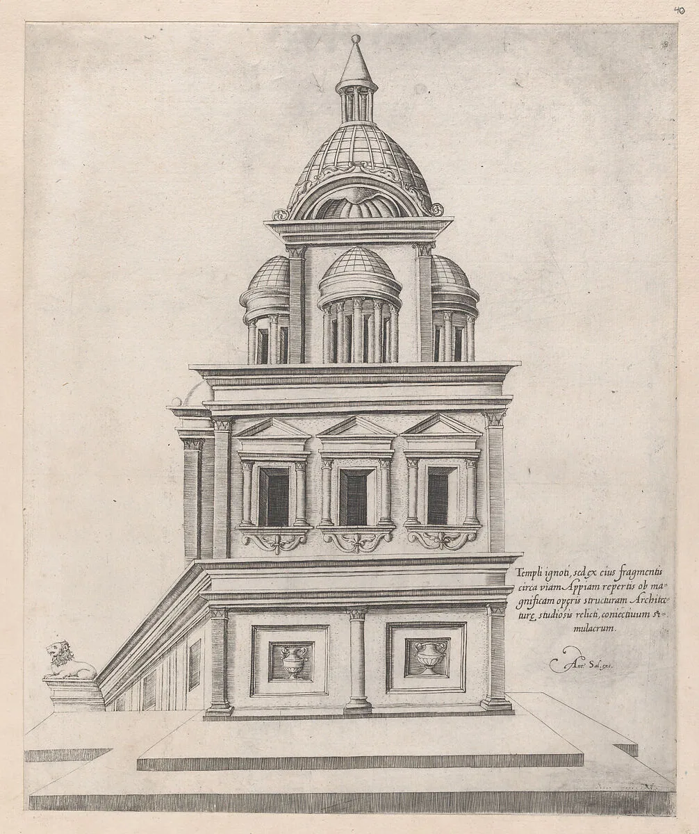 Speculum Romanae Magnificentiae: Temple near the Appian Way — Antonio Lafreri|Anonymous|Antonio Salamanca