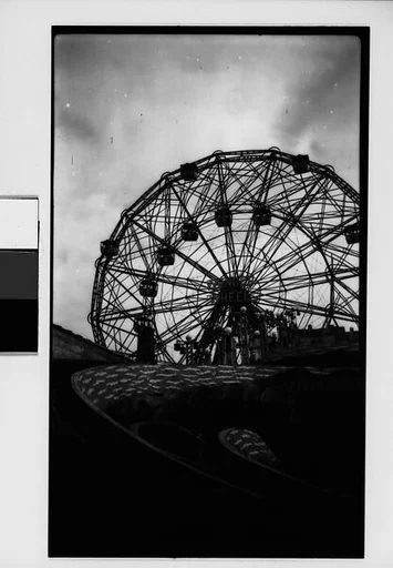 ["Wonder Wheel" and "Virginia Reel" Rides, Coney Island, New York]
