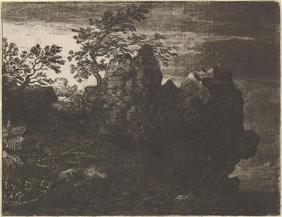 The Large Rock at the River — Allart van Everdingen