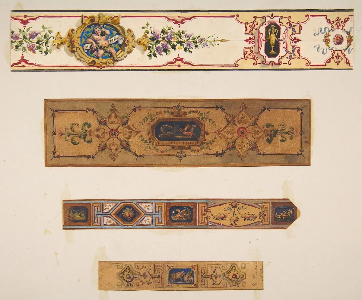 Four designs for painted borders to decorate a room — Jules-Edmond-Charles Lachaise|Eugène-Pierre Gourdet
