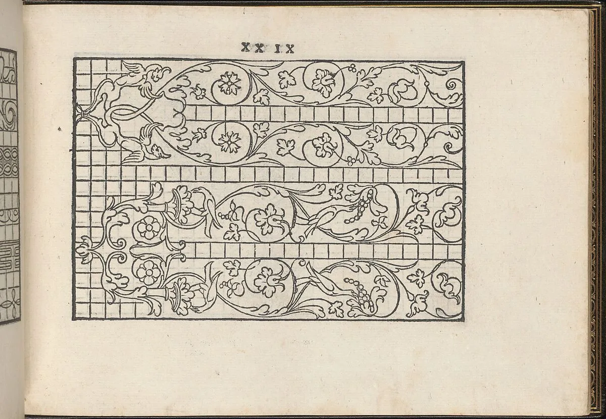La Vera Perfettione del Disegno di varie sorti di recami, page 15 (recto) — Giovanni Ostaus|Giuseppe Salviati (Giuseppe Porta, called Il Salviati)