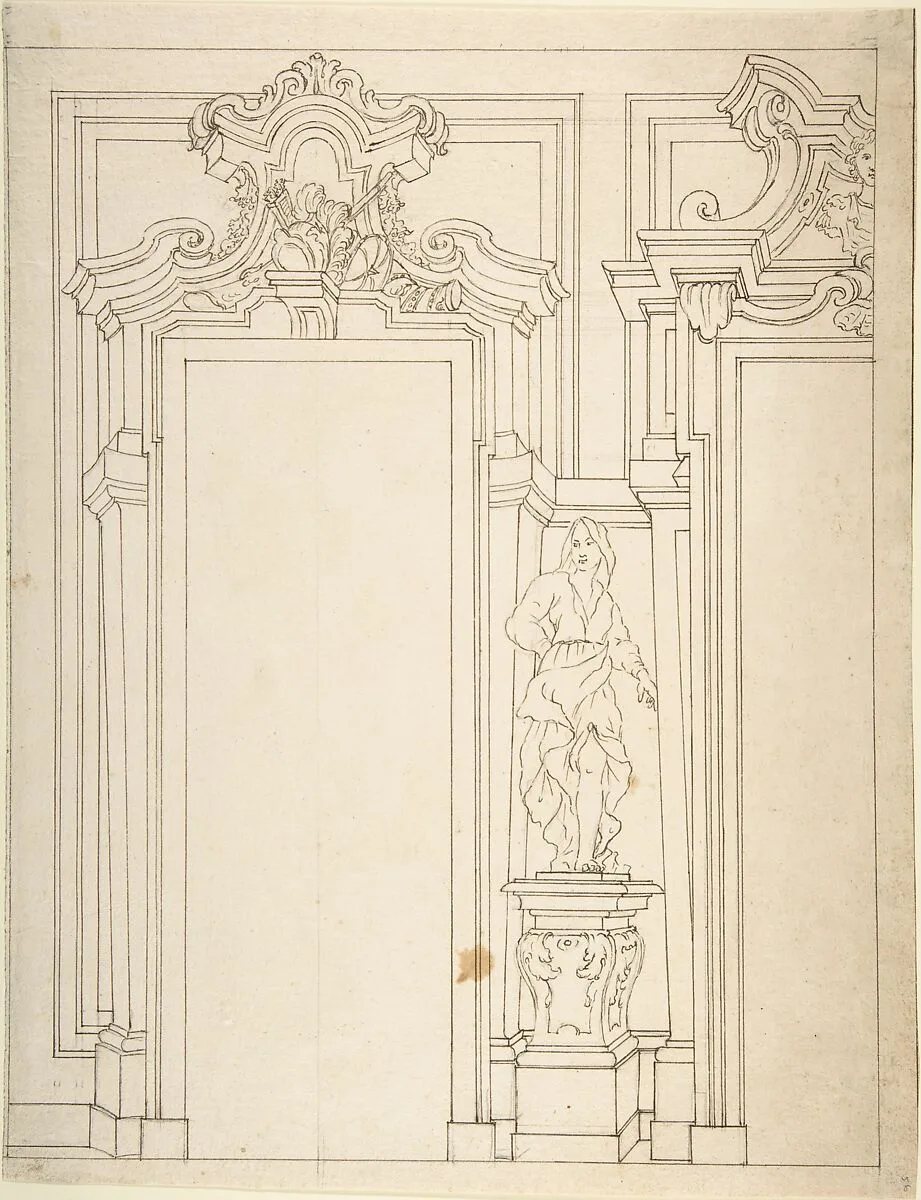 Design for the Elevation of a Wall Interior — Anonymous, Italian, Piedmontese, 18th century