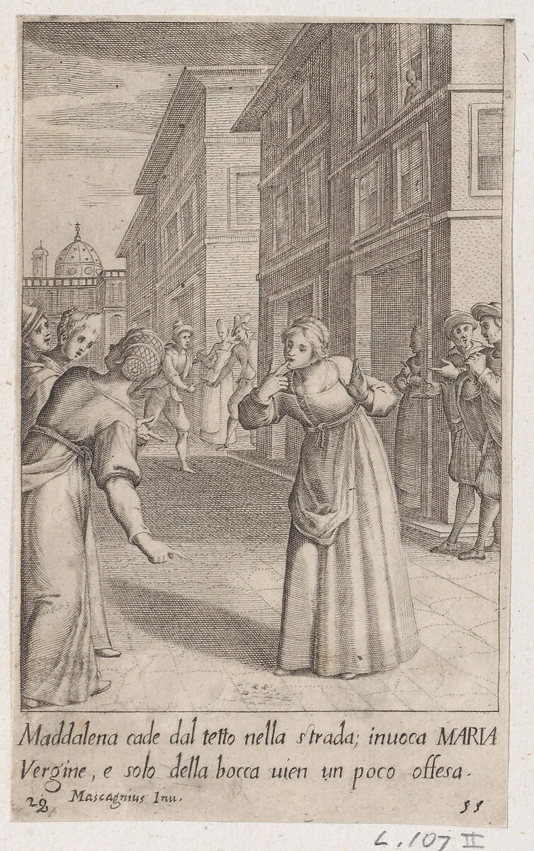 Maddalena, from Scelta d'Alcuni Miracoli e Grazie della Santissima Nunziata di Firenze (Selection of Some Miracles and Graces that Occurred in the Church of the Annunziata in Florence) — Jacques Callot|Donato Mascagni