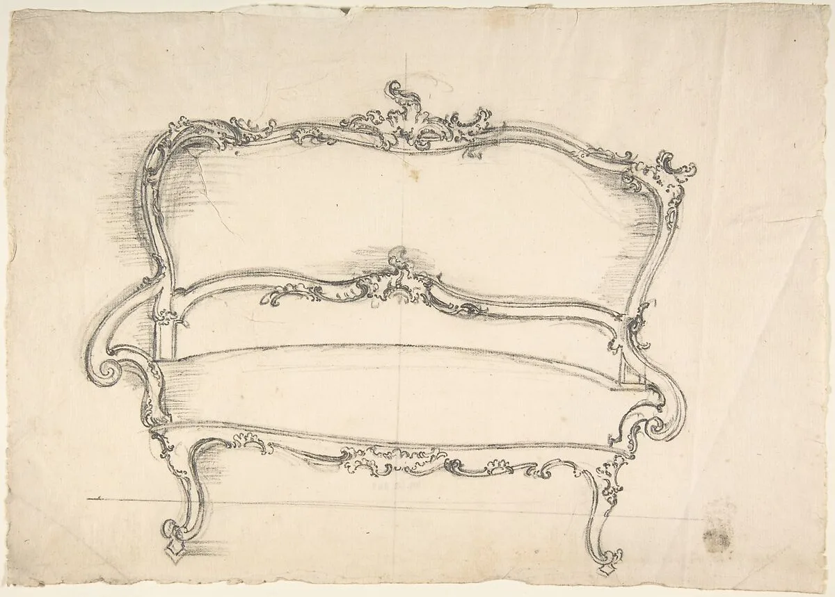 Design for a Settee — Anonymous, German, 18th century|Anonymous, British, 18th century