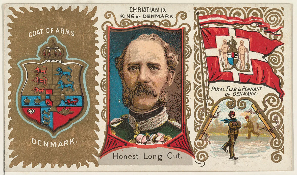 Christian IX, King of Denmark, from the Rulers, Flags, and Coats of Arms series (N126-1) issued by W. Duke, Sons & Co. — W. Duke, Sons & Co.