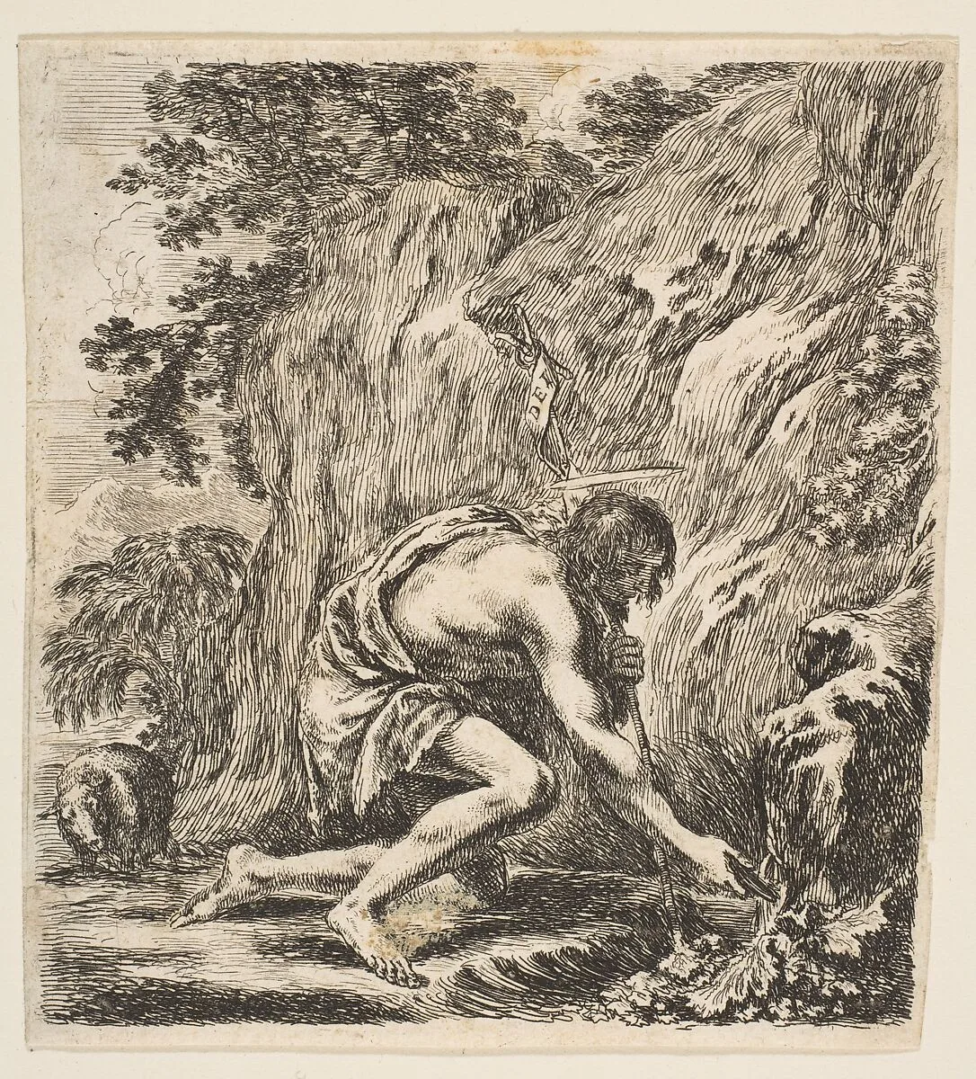 St. John the Baptist Drawing Water from a Spring — Stefano della Bella