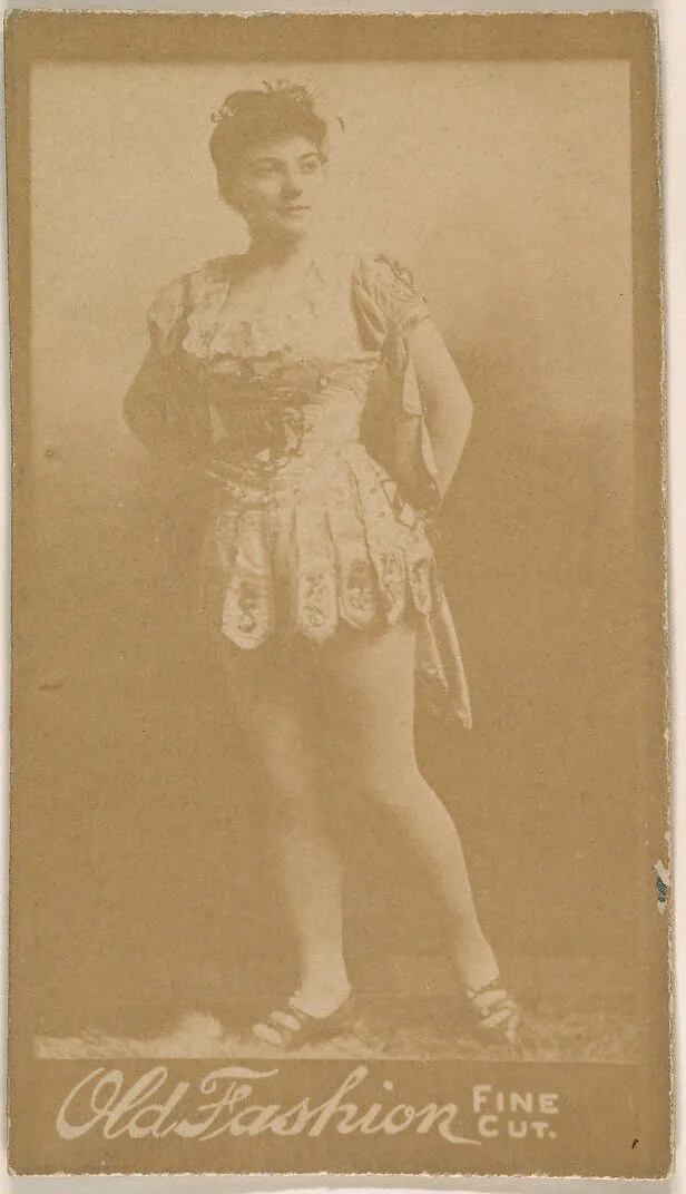 Actress standing with hands behind back, from the Actresses series (N664) promoting Old Fashion Fine Cut Tobacco — Unknown