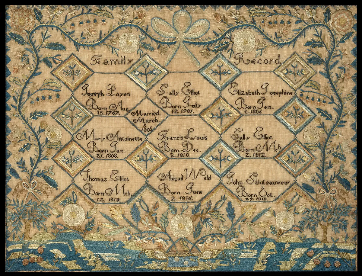 Poyen Family Record Sampler — Elizabeth Josephine Poyen