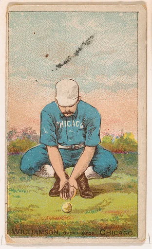 Williamson, (Fielding Grounder), Shortstop, Chicago, from the Gold Coin series (N284) for Gold Coin Chewing Tobacco