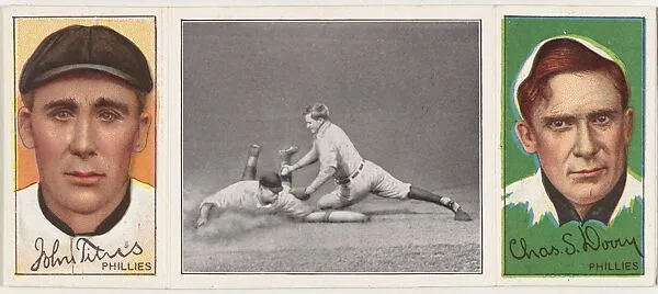 "Dooin Gets His Man," with John Titus and C. Dooin, from the series Hassan Triple Folders (T202) — Hassan Cigarettes