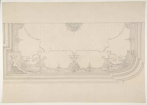 Design for the decoration of a wiling with strapwork and rinceaux