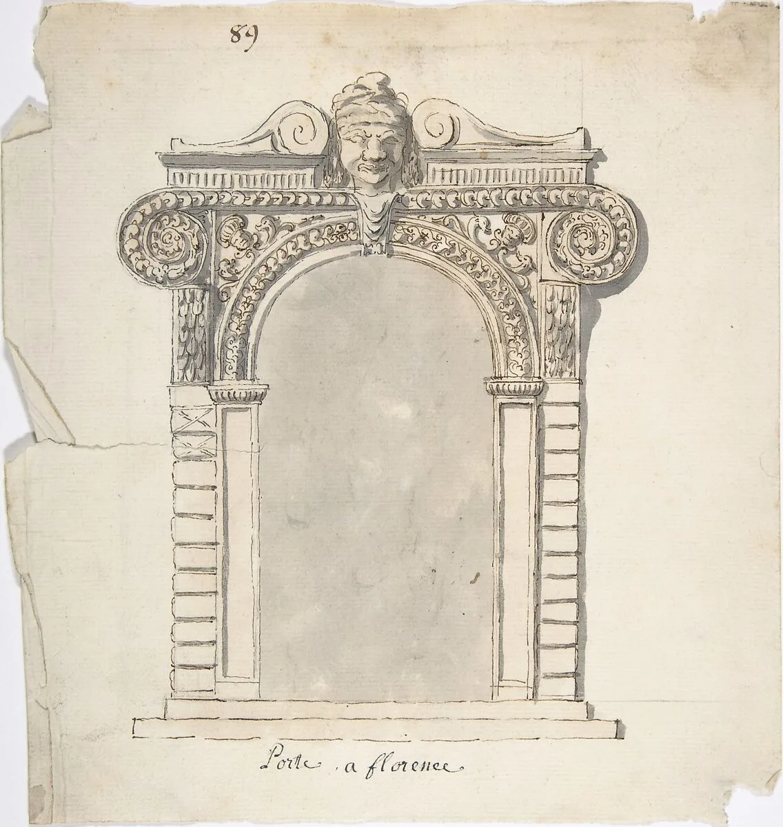 Design for doorway — Anonymous, French, 18th century