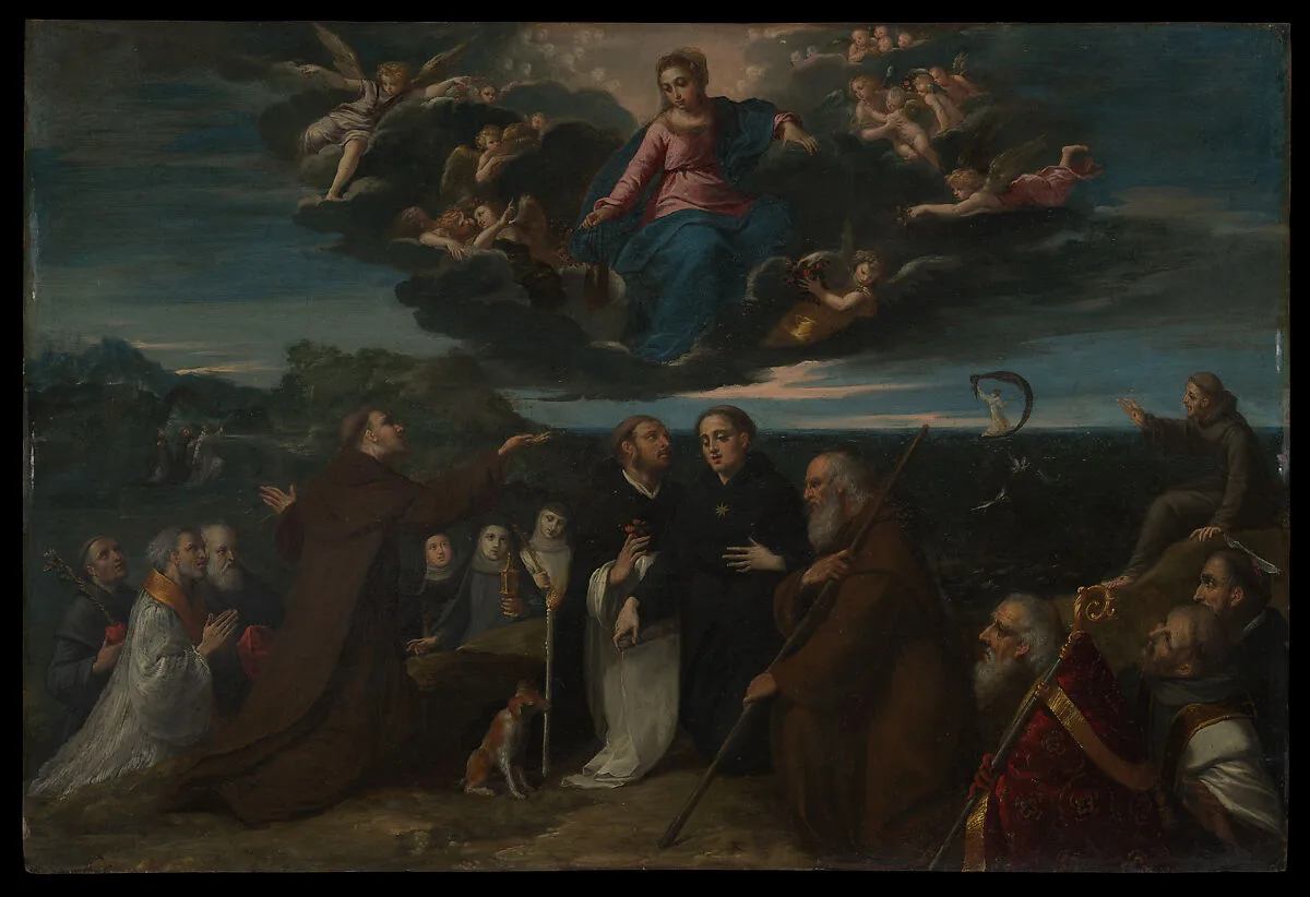 The Virgin Adored by Saints — Scarsellino (Ippolito Scarsella)
