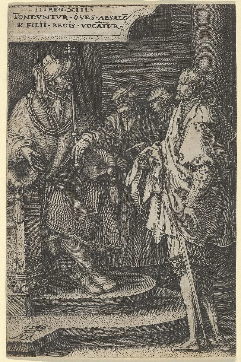 Absalom Inviting David and His Brothers, from "The Story of Amnon and Tamar" — Heinrich Aldegrever