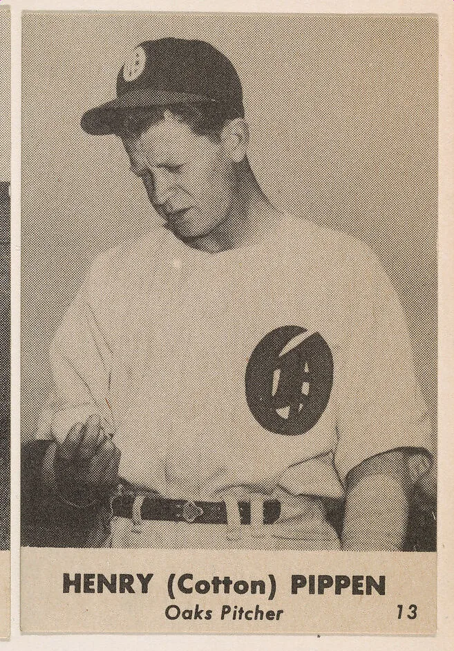 Henry (Cotton) Pippen, Oaks Pitcher, No. 13, from the Oakland Baseball Players (Oaks) series (D317), issued by Sunbeam Bread and Remar Bread — Remar Baking Company|Sunbeam Bread