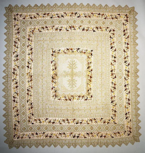Coverlet and two matching bolster covers