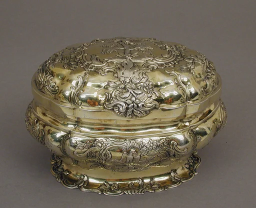 Oval box (one of a pair)