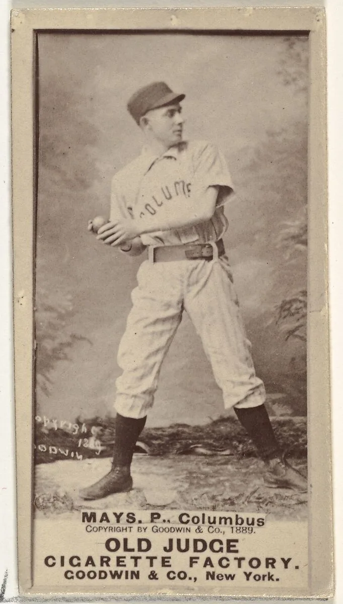 Albert C. "Al" Mays, Pitcher, Cleveland, from the Old Judge series (N172) for Old Judge Cigarettes — Goodwin & Company