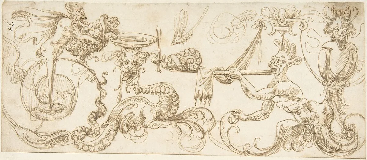 Design for a Frieze with Grotesques — Andrés de Melgar