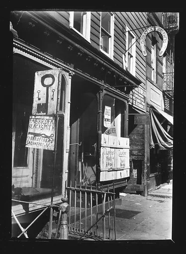 [Locksmith and Blacksmith Shopfronts, Nos. 6-8 Stanton Street, New York City]
