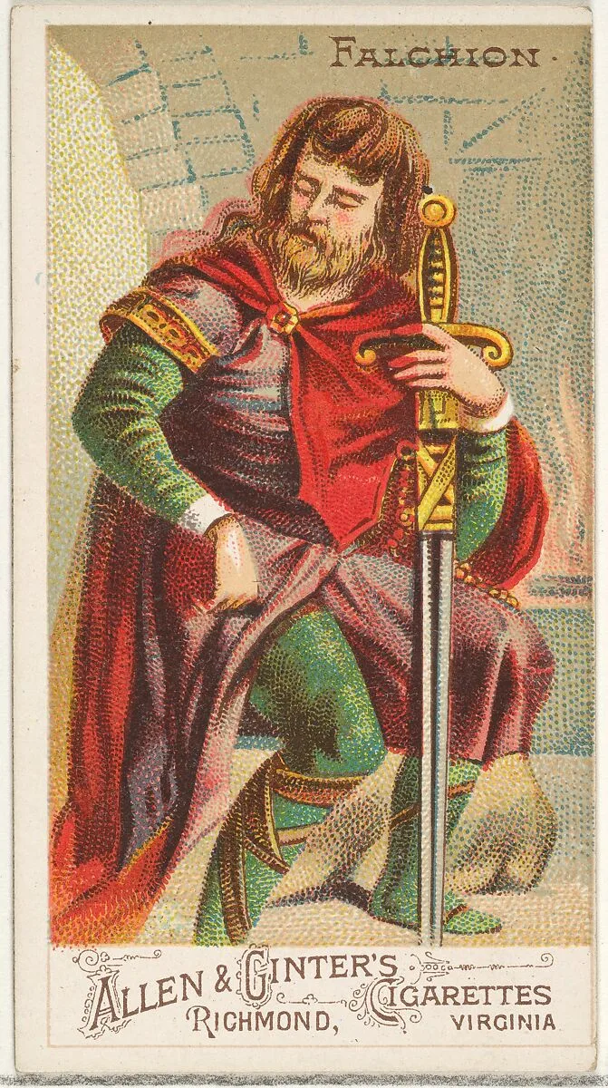 Falchion, from the Arms of All Nations series (N3) for Allen & Ginter Cigarettes Brands — Allen & Ginter