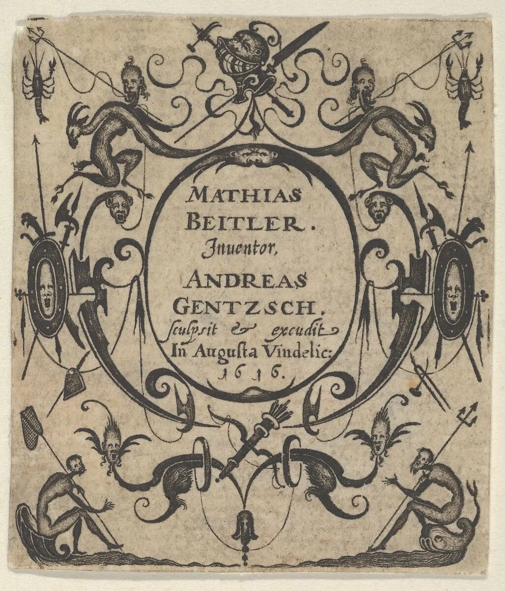 Title Plate with Blackwork Design — Mathais Beitler|Andreas Gentzsch