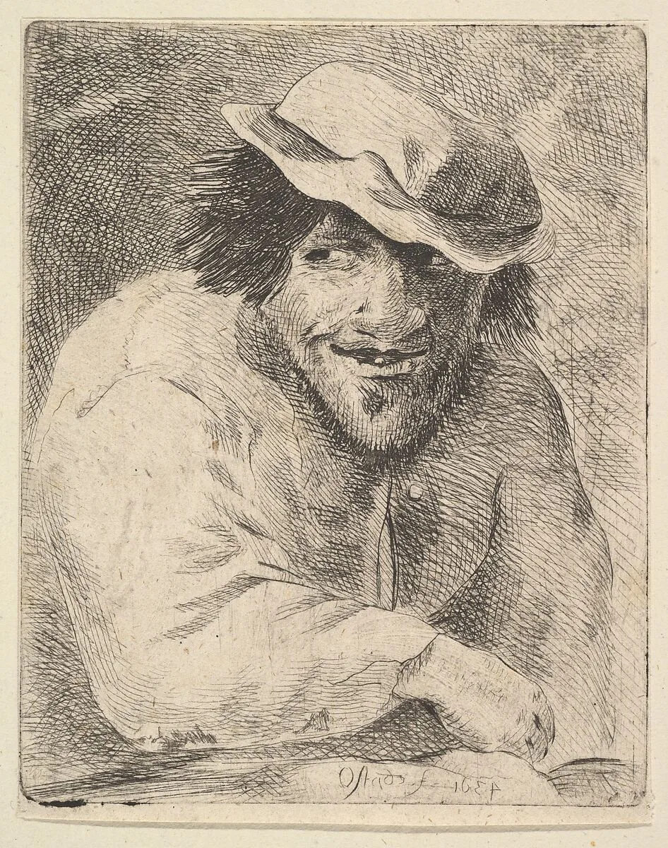 Man Leering — Adriaen van Ostade