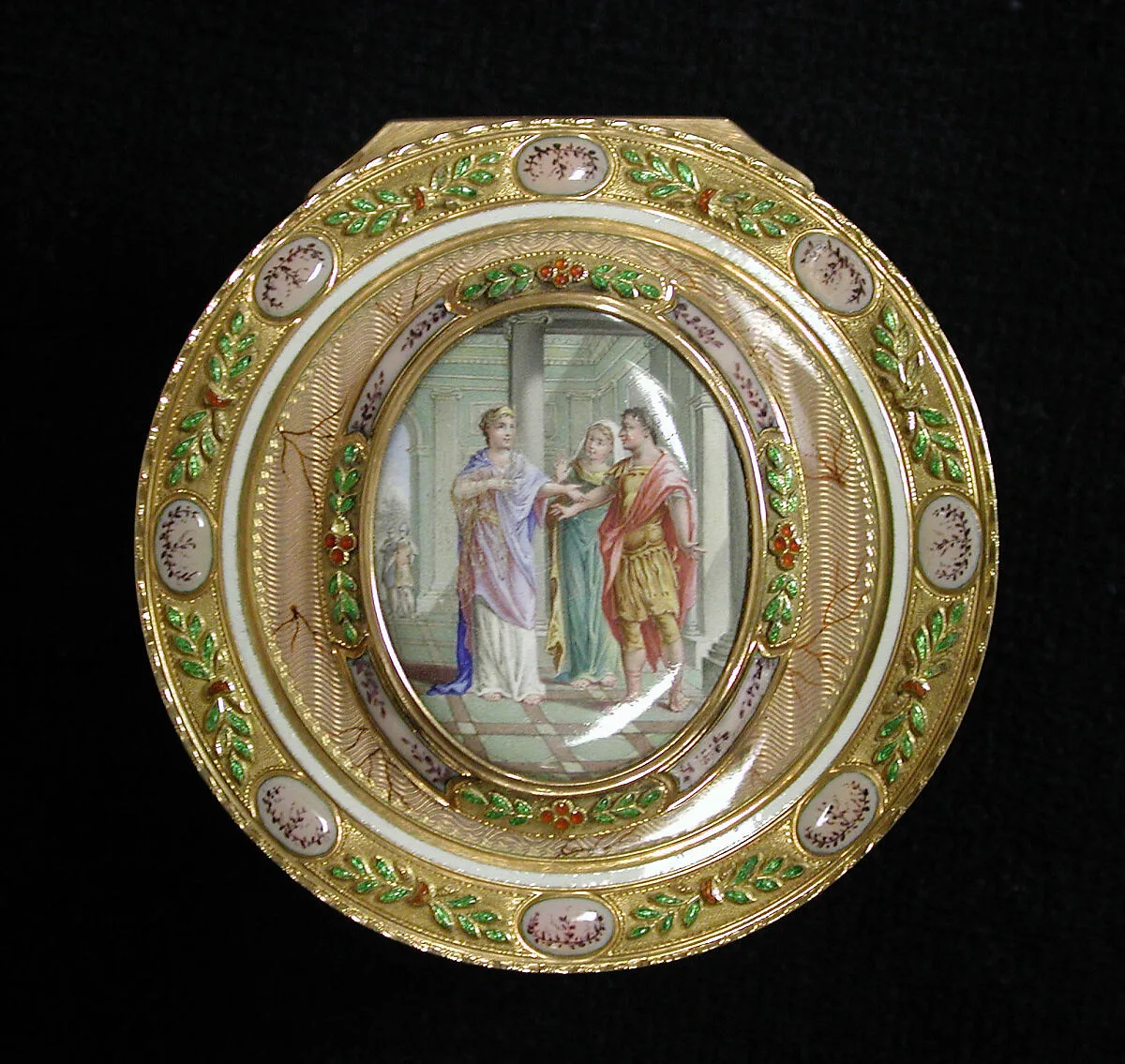Snuffbox with miniature depicting the return of Theseus — Barthélemy Pillieux