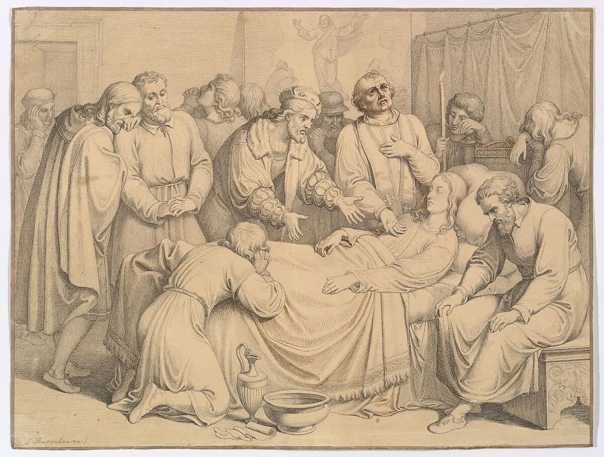 The Death of Raphael — Johannes Riepenhausen|Raphael (Raffaello Sanzio or Santi)