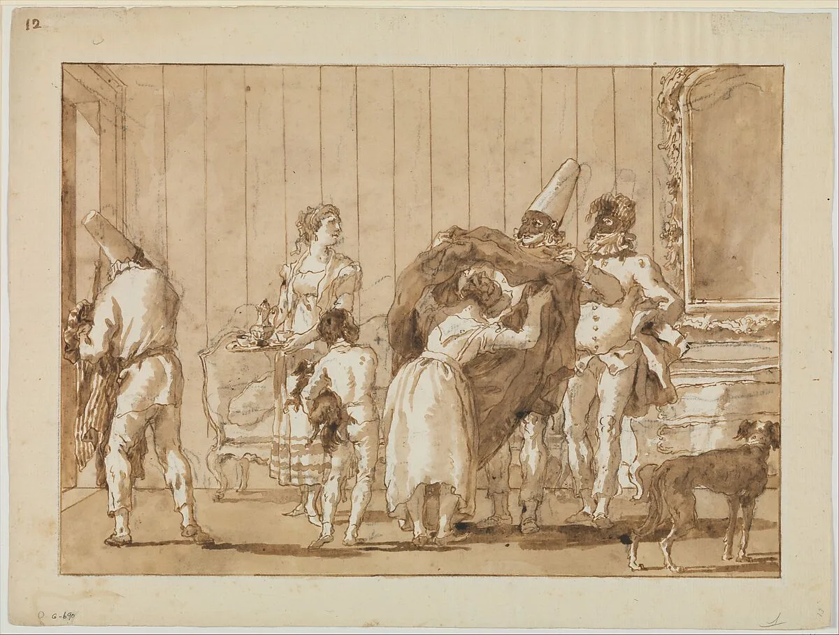 Punchinello as a Dressmaker — Giovanni Domenico Tiepolo
