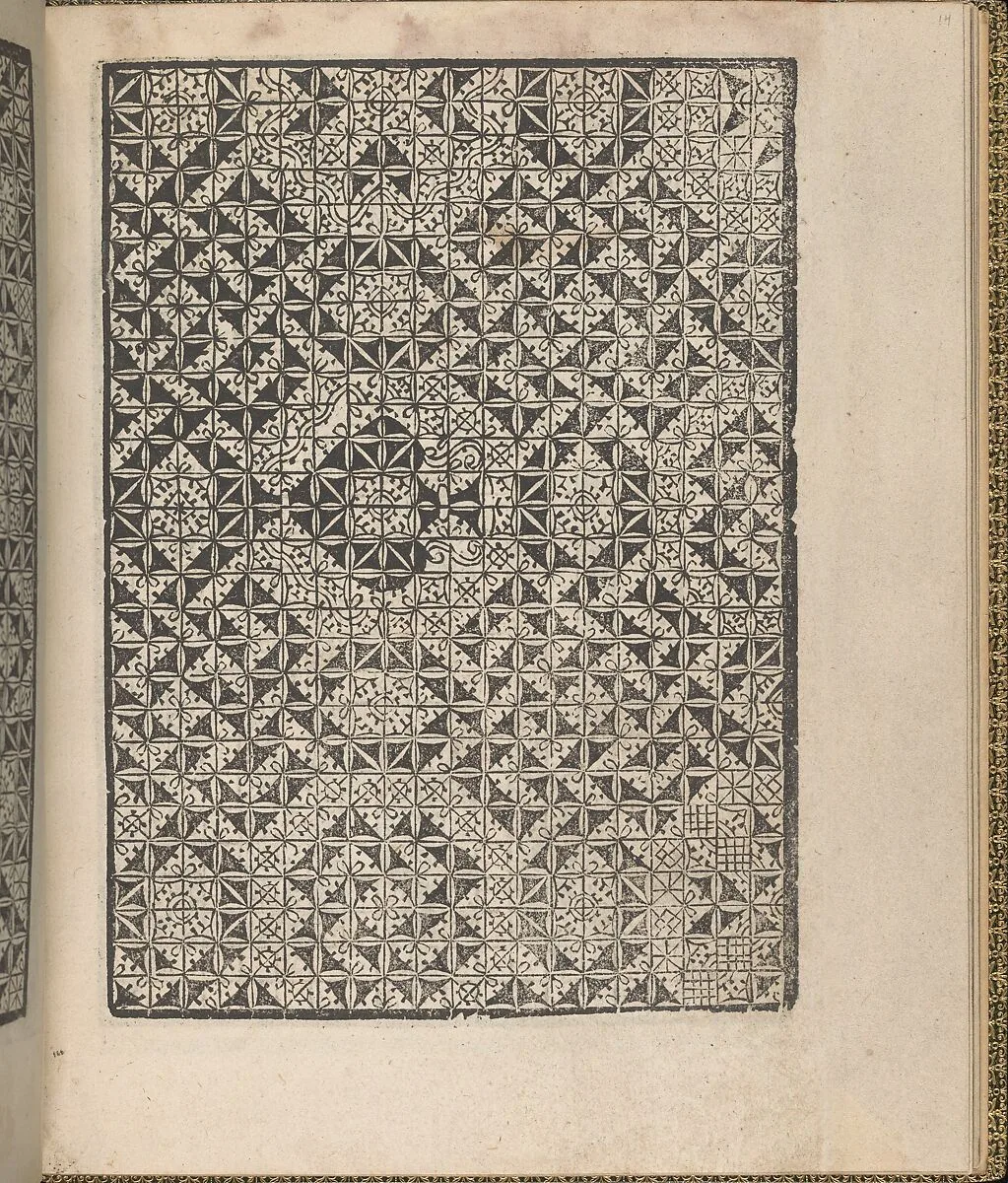 Giardineto novo di punti tagliati et gropposi per exercitio & ornamento delle donne (Venice 1554), page 8 (recto) — Lloyd, Wallis & Lloyd|Matteo Pagano