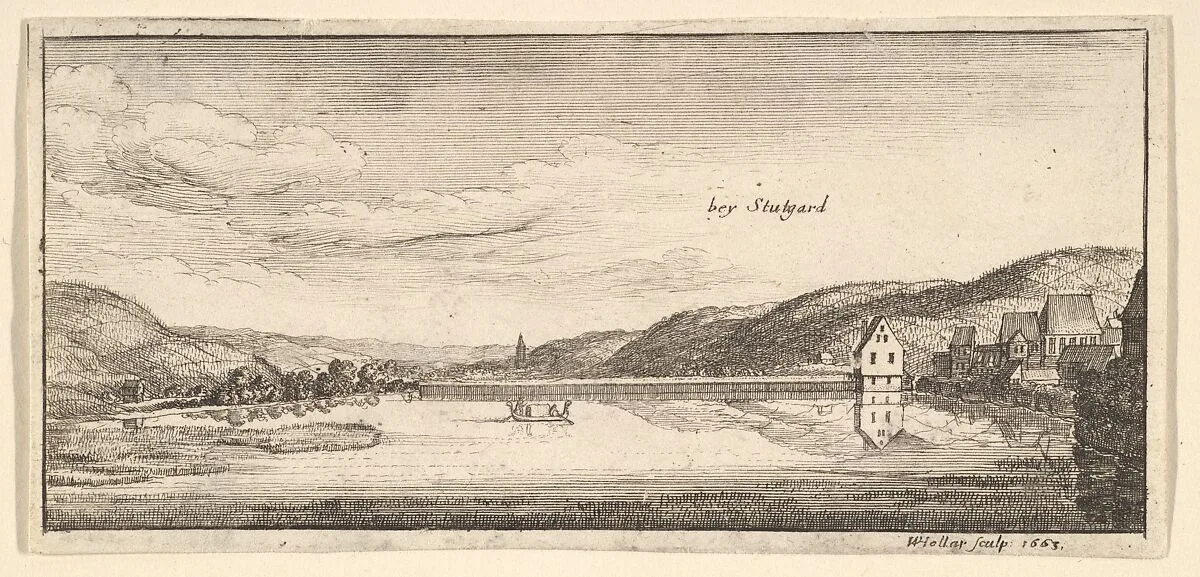 Stuttgart: The Lake, from "German Views" — Wenceslaus Hollar