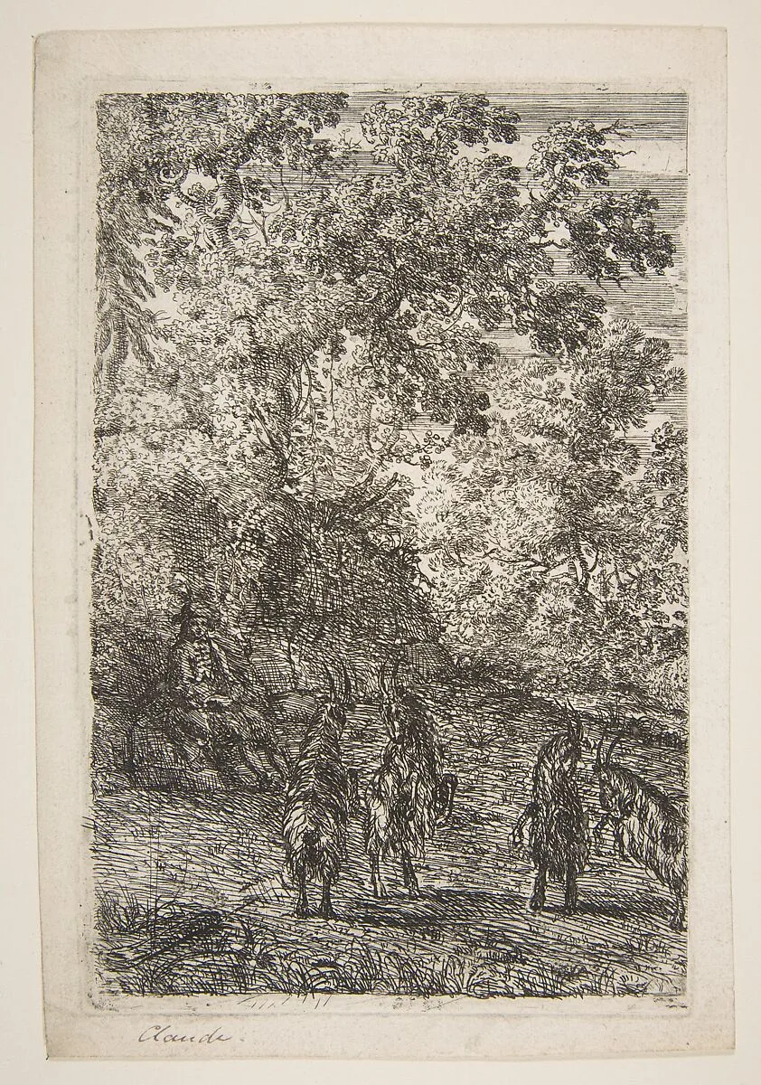 Four Goats (Left Section of The Goats) — Claude Lorrain (Claude Gellée)
