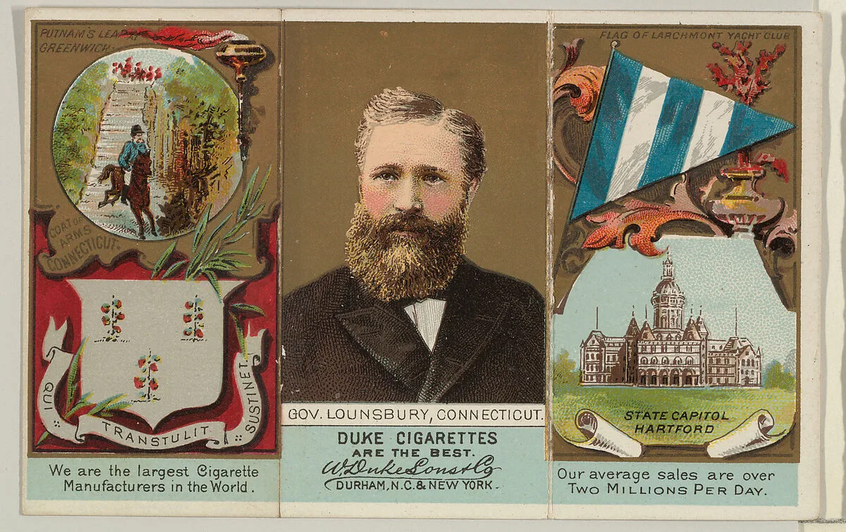 Governor Lounsbury, Connecticut, from "Governors, Arms, Etc." series (N133-2), issued by Duke Sons & Co. — W. Duke, Sons & Co.