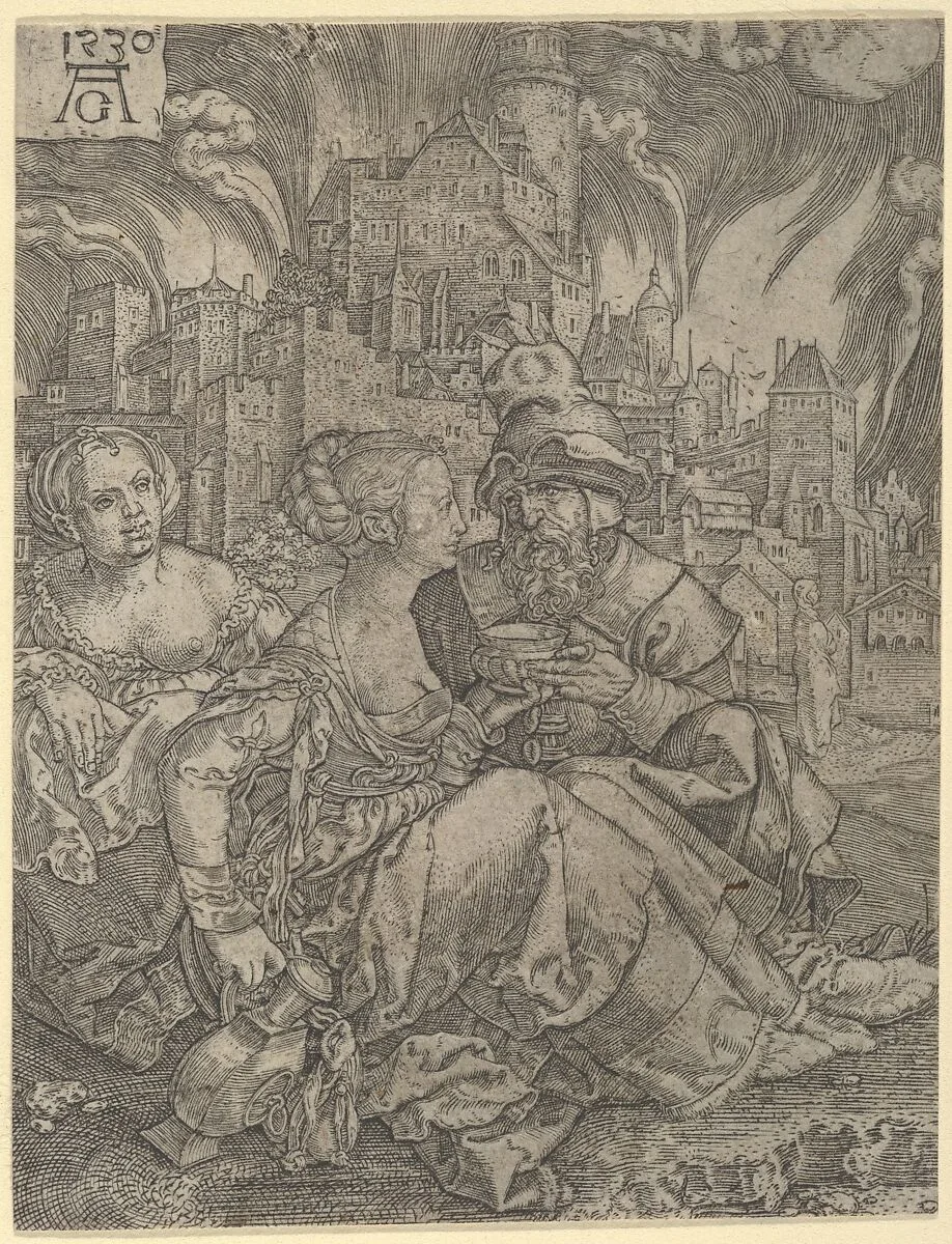 Lot and His Daughters — Heinrich Aldegrever