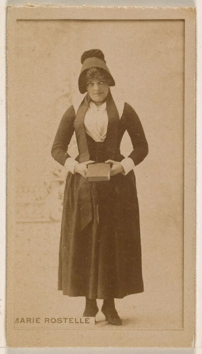 Marie Rostelle, from the Actresses series (N245) issued by Kinney Brothers to promote Sweet Caporal Cigarettes — Kinney Brothers Tobacco Company