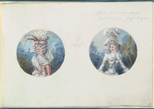 Two Costume Designs or Portrait Types