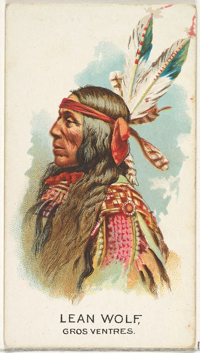 Lean Wolf, Gros Ventres, from the American Indian Chiefs series (N2) for Allen & Ginter Cigarettes Brands — Allen & Ginter