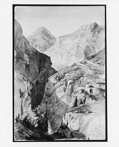 Old Baths at Bormio (from Switzerland 1869 Sketchbook)