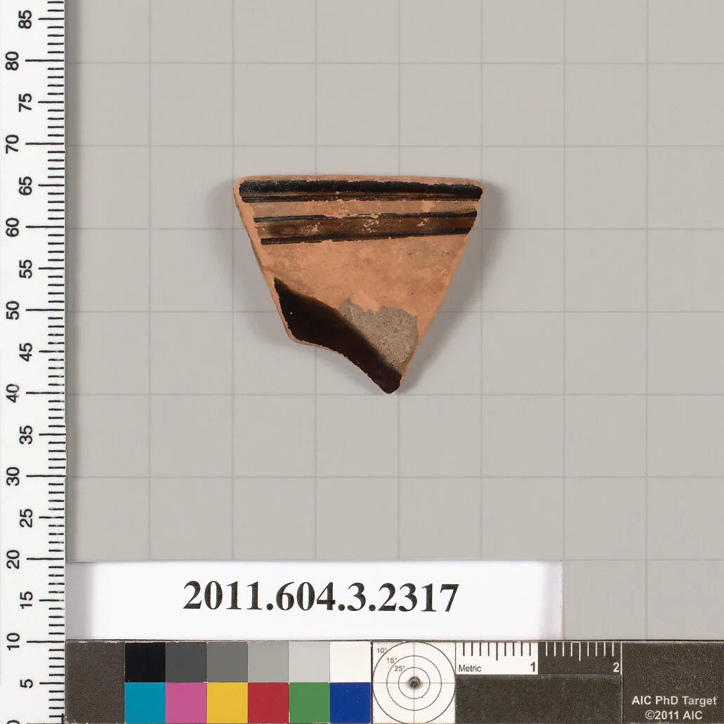 Terracotta rim fragment of a kylix: eye-cup (drinking cup) — Unknown