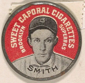 Smith, Brooklyn Superbas (red), from the Domino Discs series (PX7), issued by Kinney Brothers — Kinney Brothers Tobacco Company