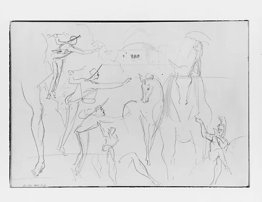 Man, Horse (from Switzerland 1870 Sketchbook)