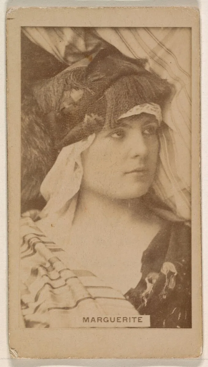 Miss Marguerite, from the Actresses series (N245) issued by Kinney Brothers to promote Sweet Caporal Cigarettes — Kinney Brothers Tobacco Company