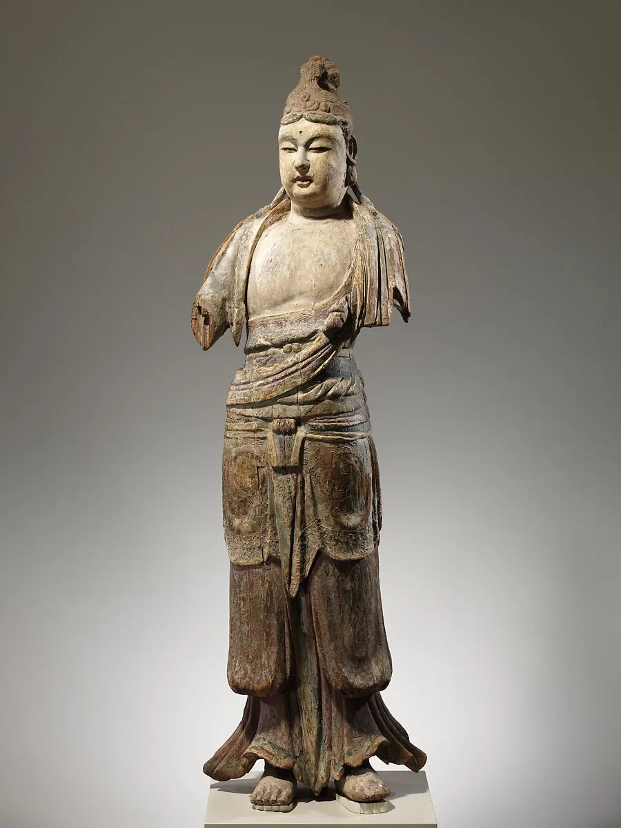 北宋 彩繪木雕菩薩像(地黃木胎)|Bodhisattva — Unknown