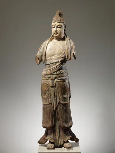 北宋 彩繪木雕菩薩像(地黃木胎)|Bodhisattva