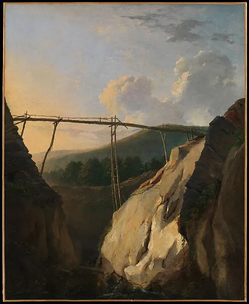 Mountainous Landscape with Bridge — Eugène-Joseph Verboeckhoven