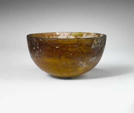Glass hemispherical bowl