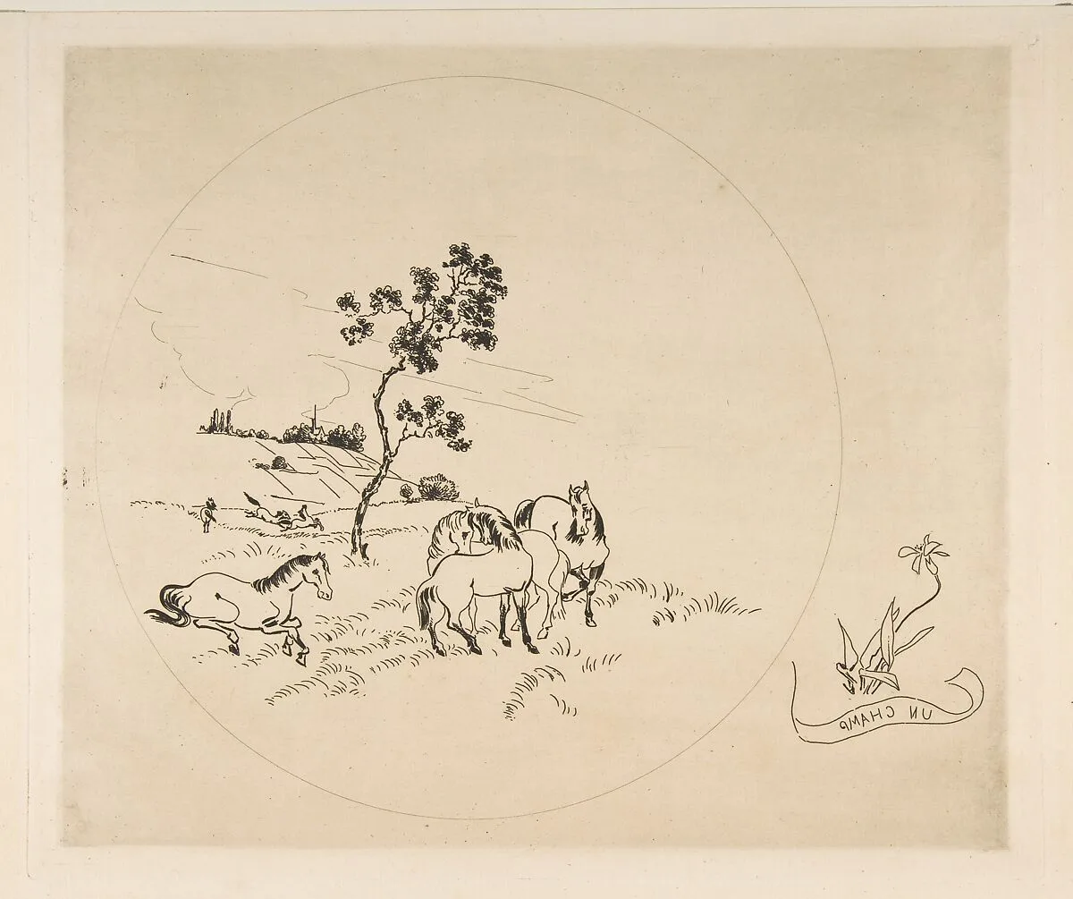 Decoration for a Plate: A Field — Félix Bracquemond