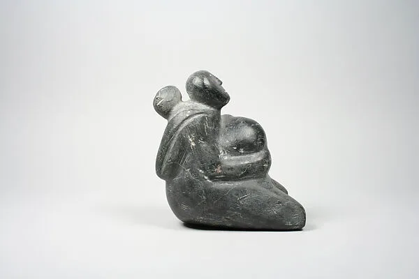 Mother & Child in Hood and Nursing at Breast — Aukaswa
